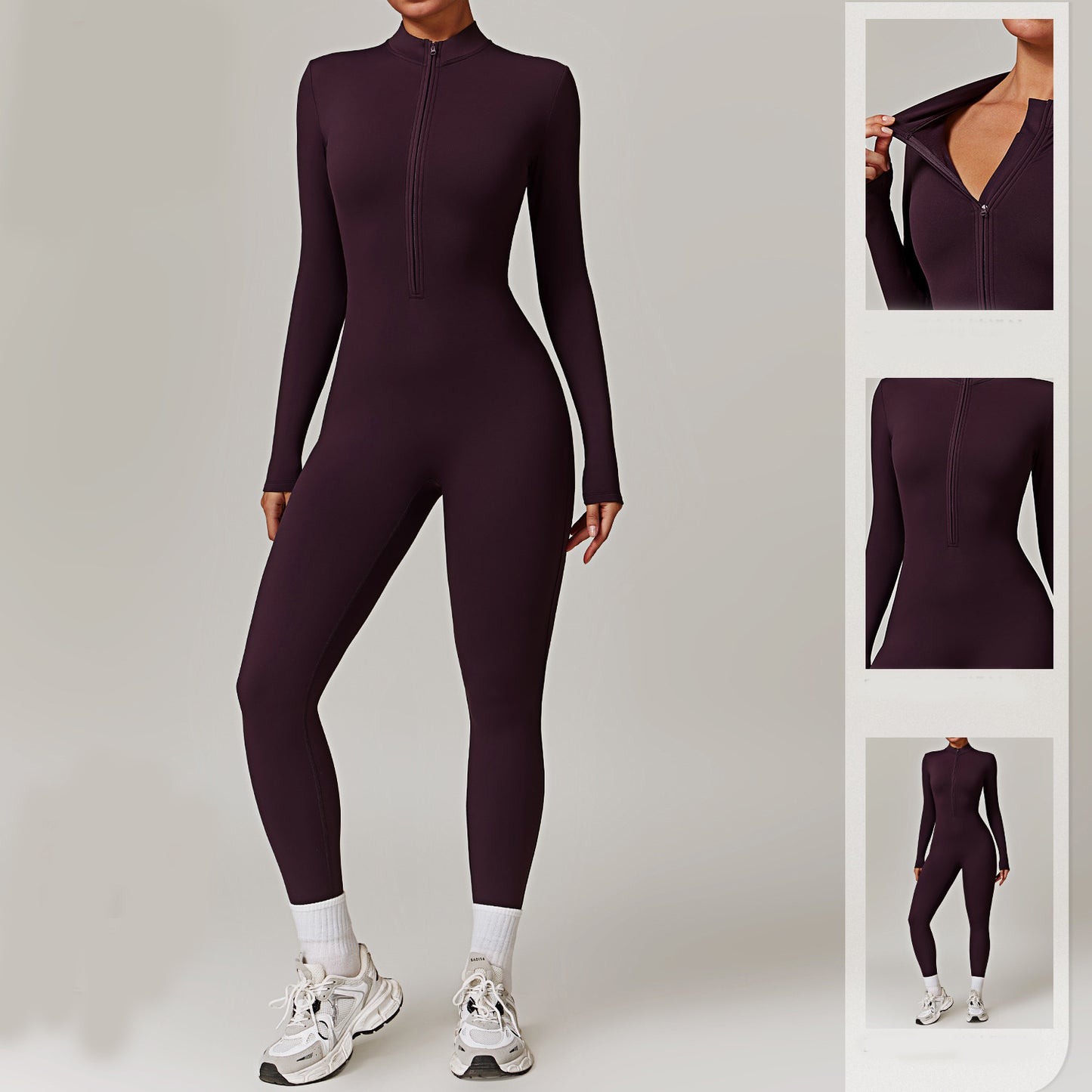 Jumpsuit Zipper Long-sleeved